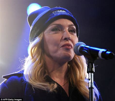 Madonna Wears Youthful Comme Des Fdown Beanie For Cbgb Music