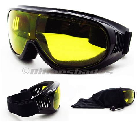 Motorcycle Goggles Fit Over Rx Glasses Yellow Clear Smoke Lens Ski Sport Snow Ebay