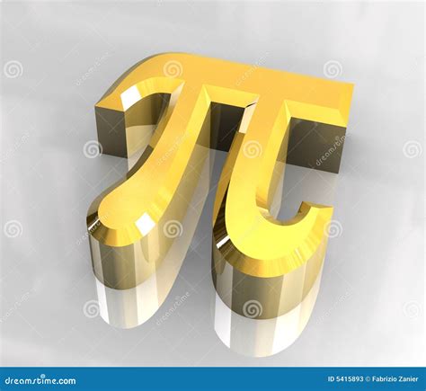 Pi Symbol In Gold 3d Stock Illustration Illustration Of Announce