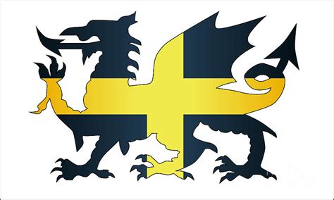 Souvenirs from wales delivered to your door. Welsh Dragon Saint David Flag Digital Art by Bigalbaloo Stock