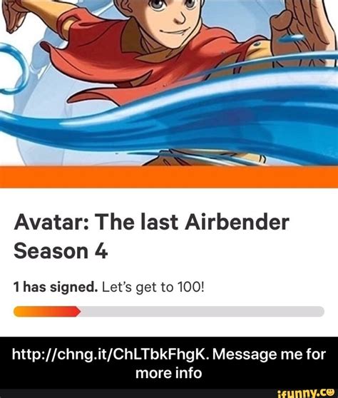 Avatar The Last Airbender Season 4 1 Has Signed Lets Get To 100