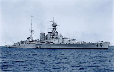 A Beautiful Colourised View Of A Beautiful Ship Hms Hood In 1924