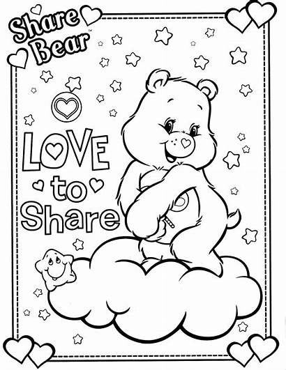 Coloring Care Bears Pages Bear Rainbow Sheets