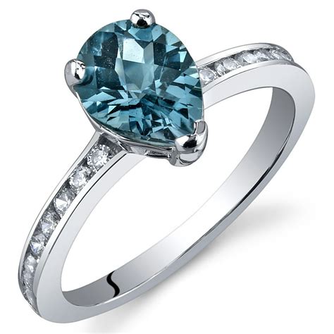 Peora 1 25 Ct London Blue Topaz Engagement Ring In Rhodium Plated Sterling Silver Walmart