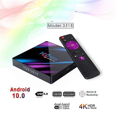 H96 Max Rk3318 Smart Tv Boks Android 10 2gb 16gb 4k Til Youtube