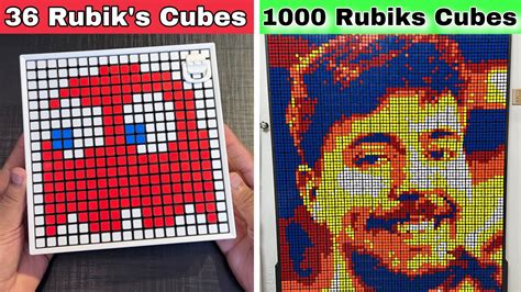 Rubiks Cube Mosaic Art Level 1 To 100 🤯 Youtube
