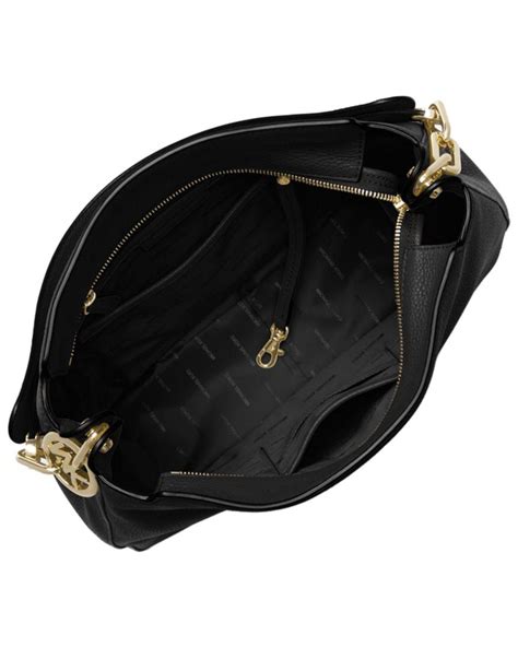 Michael Michael Kors Fulton Large Hobo Leather Bag In Blackgold Black