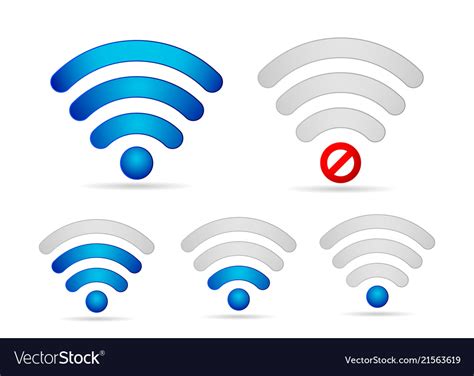 Wifi Signal Strength Icon Set Royalty Free Vector Image