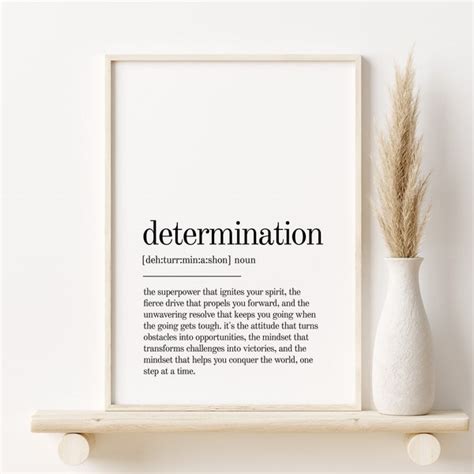 Determination Quote Etsy