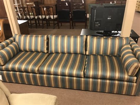 Blue And Cream Striped Sofa Delmarva Furniture Consignment