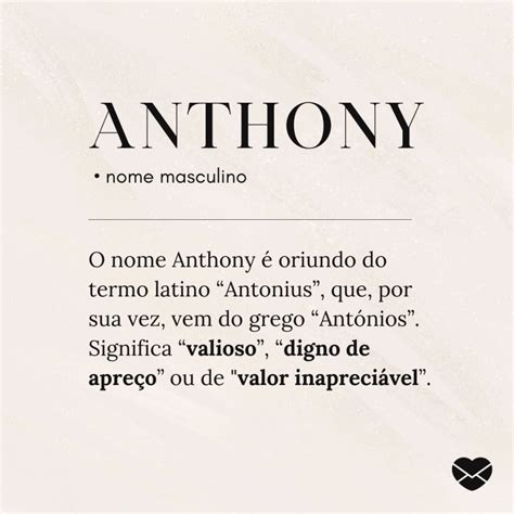 Apelidos Para O Nome Anthony