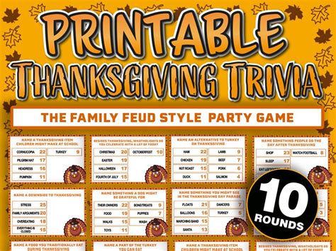 Printable Thanksgiving Trivia Game Printable Thanksgiving Etsy Uk