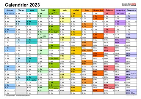 Calendrier 2023 Excel A Telecharger
