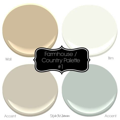 Sherwin Williams 4 Neutral Farmhouse Country Paint Palettes