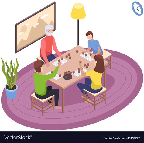 Happy Children Playing Board Game Royalty Free Vector Image