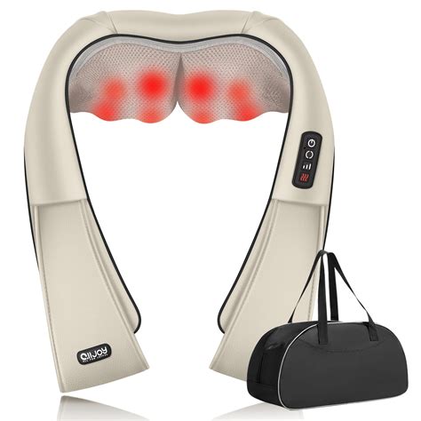 Alljoy Shiatsu Back And Neck Massager With Heat，electric Deep Tissue 3d Kneading Massage Pillow