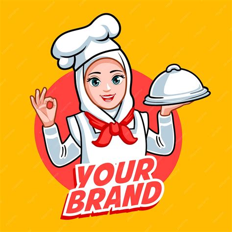 Premium Vector New Hijab Chef Woman Beautiful Chef