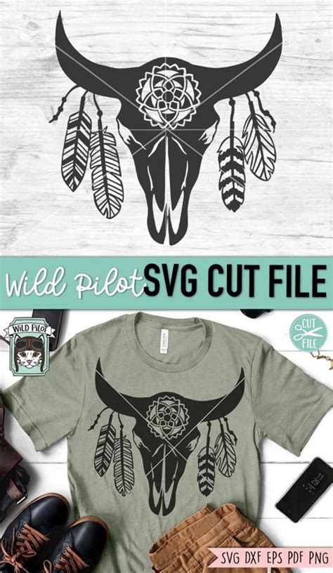 Cow Skull With Feathers Svg Cow Skull Svg File Native Etsy Hand Designs Vinyl Designs Shirt