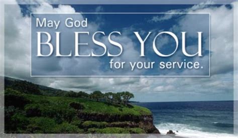 God bless you is often used as a response to sneezing. Free God Bless You For Your Service eCard - eMail Free ...