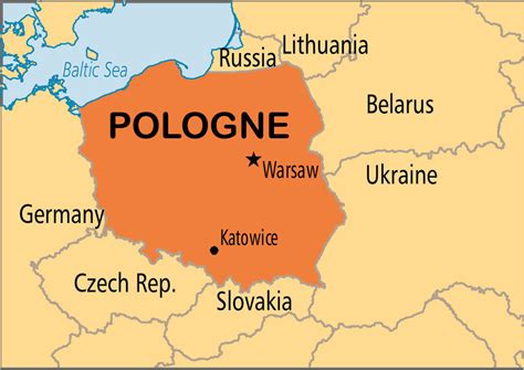 La pologne est située au centre de l'europe. Carte pologne europe » Vacances - Arts- Guides Voyages