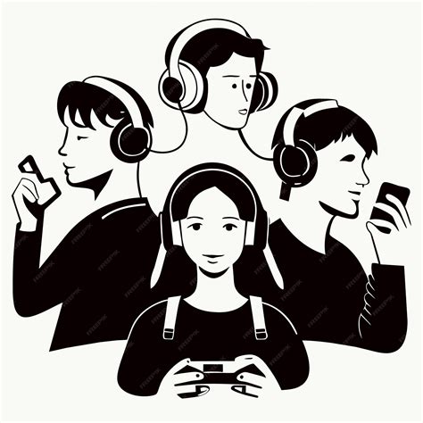 Premium Vector | Techsavvy teens' illustrated world