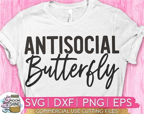 Antisocial Butterfly svg dxf eps png Files for Cutting | Etsy