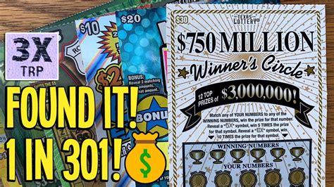 Found It 1 In 301 🤑💰 100tickets 30 Winners Circle 20 Mega 7s 💵 Tx Lottery Scratch Offs