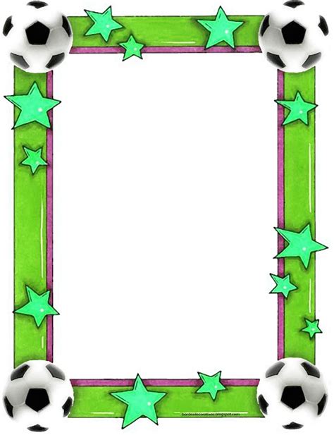 Fichas educativas para descargar con actividades para niños de 2 años. Bordes Decorativos: Bordes decorativos de hojas de Fútbol ...