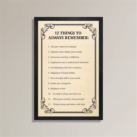 12 Things To Always Remember Poster Etsy