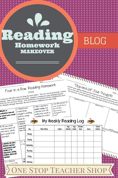If so i'd have to agree with you. Give your Reading Homework a MAKEOVER!!! Check out the One Stop Teacher Shop Blog! | Reading ...