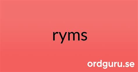 Synonymer Till Ryms Ordguru