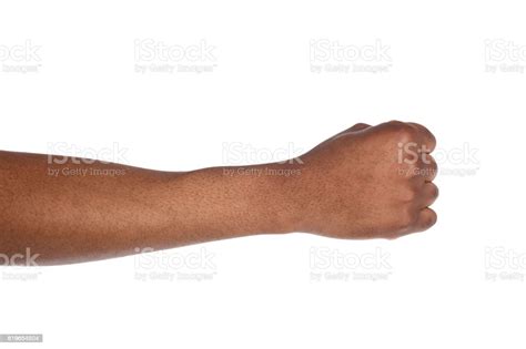 Male Black Fist Isolated On White Background Stock Photo Download