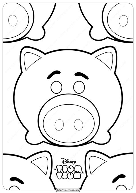 Free coloring printable pages to print for kids. Disney Tsum Tsum Hamm Coloring Pages