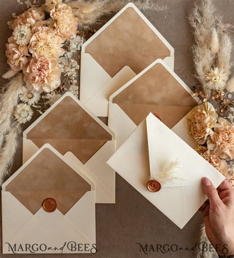 Elegant Nude Handmade Envelopes With Velvet Liner Affordable Etsy