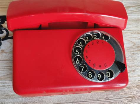 Old Rotary Dial Telephone Vintage Red Phone Retro Telephone Etsy