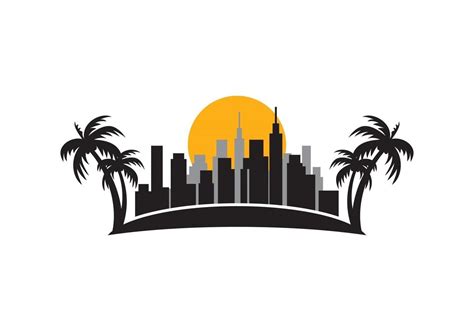 Miami Skyline Logo Design Illustration Vector Eps Format Suitable For