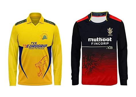 Buy Csk And Rcb Ipl Jersey 2022 23 Full Sleeve Xx Large 44 Multicolour