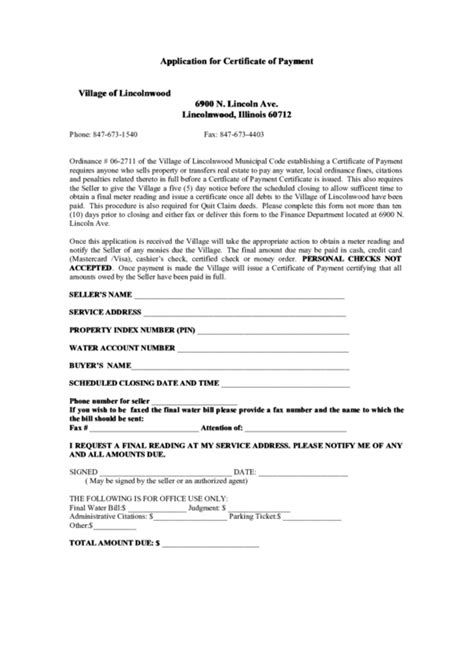 Payment Certificate Form Hot Sex Picture
