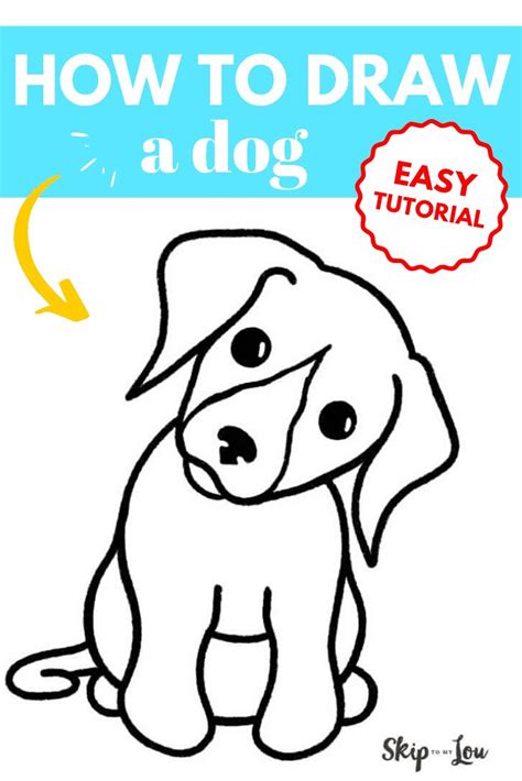 How To Draw A Dog Easy Tutorial Cute Dog Drawing Dog Drawing For
