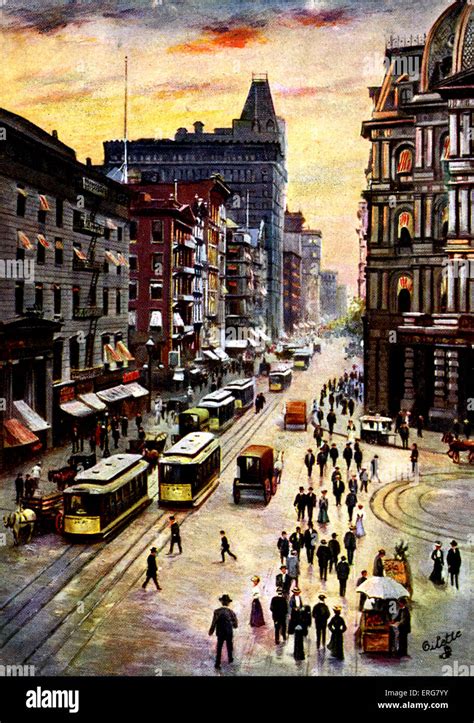 Lower Broadway Manhattan New York City Early 1900s Street Scene