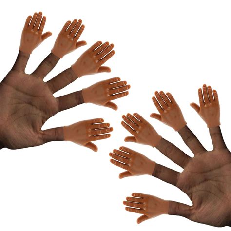 Buy Dark Skin Tone Tiny Finger Hands 10 Pack Little Finger Puppets