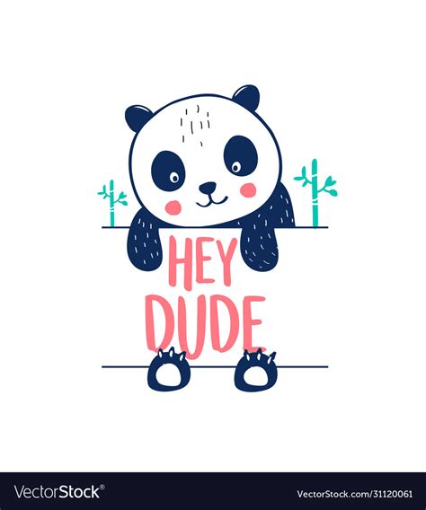 Cute Panda For T Shirt Design Royalty Free Vector Image