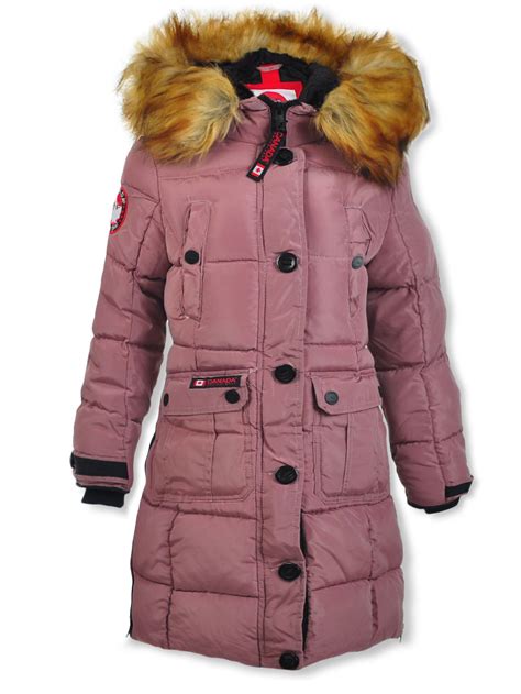 Canada Weather Gear Girls Longline Puffer Jacket Dusty Rose 10 12 Big Girls