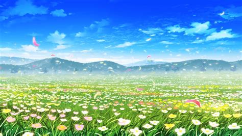 Anime Flower Field Png Zerochan Has 1 493 Flower Field Anime Images And