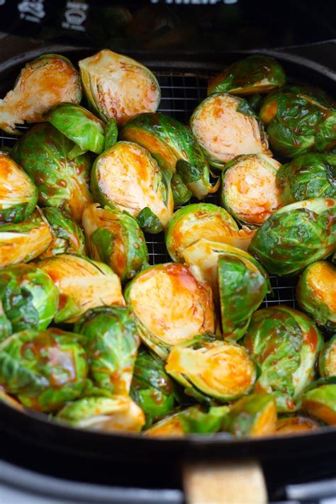 Even the most adamant sprouts haters will love these roasted brussels sprouts with garlic, olive oil you can roast them right in a cast iron frying pan in the oven, which is helpful if your regular the recipe calls for a pound of brussels sprouts. Sweet and Spicy Air Fryer Brussels Sprouts - My Forking Life