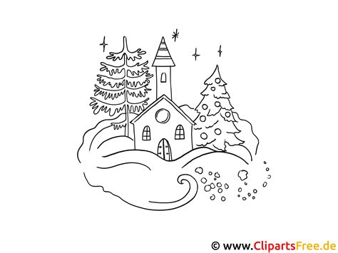 Weihnachten zum Ausmalen - Gebirgedorf im Winter