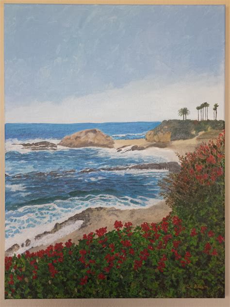 Laguna Beach California Acrylic Painting Blissful Expression