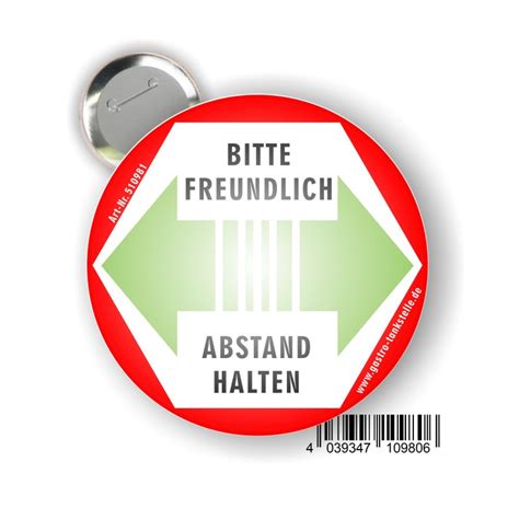 Bundestag verabschiedet änderung des infektionsschutzgesetzes. Button 50 Stück - BITTE FREUNDLICH ABSTAND HALTEN - Corona ...