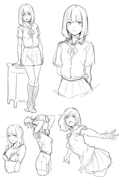 Manga Female Body Drawing Tutorial Full Body Female Anime Drawings