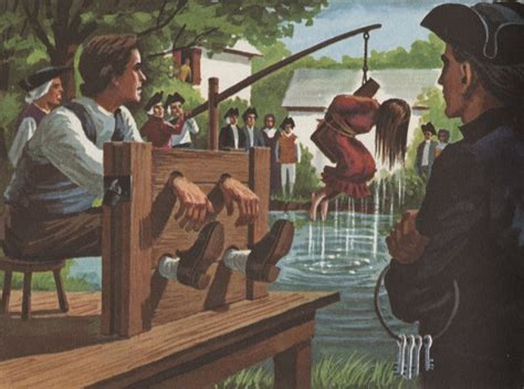 Man In Stocks And Woman Being Dunked In Puritan Colony Posters And Prints By Corbis